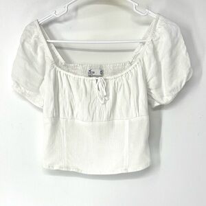 Hollister cropped top smocked XS